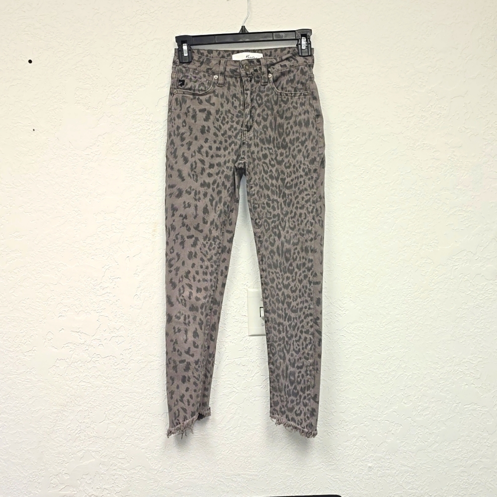 Kancan Gray Leopard Jeans